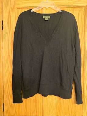 Eddie Bauer Women’s V-Neck Sweater in Black NWOT